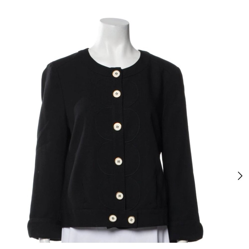 Vintage MARC BY MARC JACOBS Wool Blend Cropped Collarless Suit‎ Jacket Size 10